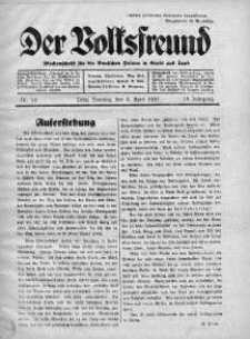 Der Volksfreund: Wochenschrift fur die Deutschen Polens in Stadt und Land 28 marzec 1937 nr 13
