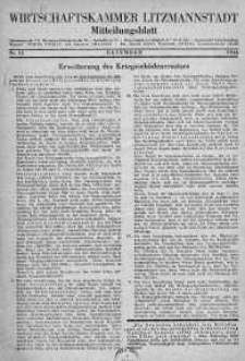 Wirtschaftskammer Litzmannstadt Mitteilungsblatt 1944 grudzień nr 12