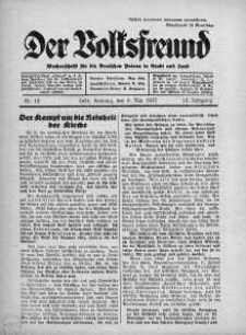 Der Volksfreund: Wochenschrift fur die Deutschen Polens in Stadt und Land 9 maj 1937 nr 19