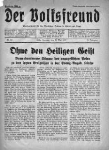 Der Volksfreund: Wochenschrift fur die Deutschen Polens in Stadt und Land 30 maj 1937 nr 22