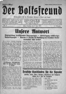 Der Volksfreund: Wochenschrift fur die Deutschen Polens in Stadt und Land 6 czerwiec 1937 nr 23