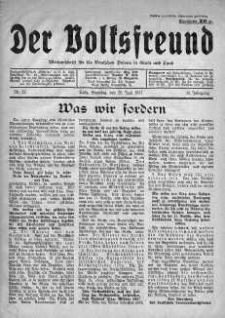 Der Volksfreund: Wochenschrift fur die Deutschen Polens in Stadt und Land 20 czerwiec 1937 nr 25