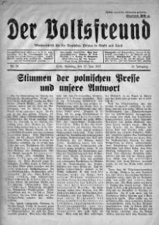 Der Volksfreund: Wochenschrift fur die Deutschen Polens in Stadt und Land 27 czerwiec 1937 nr 26
