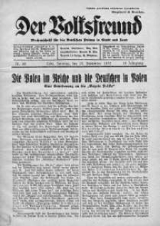 Der Volksfreund: Wochenschrift fur die Deutschen Polens in Stadt und Land 19 wrzesień 1937 nr 38