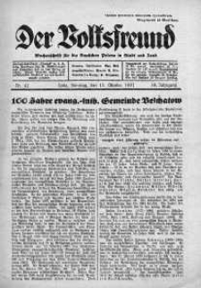 Der Volksfreund: Wochenschrift fur die Deutschen Polens in Stadt und Land 17 październik 1937 nr 42