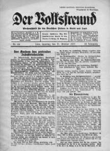 Der Volksfreund: Wochenschrift fur die Deutschen Polens in Stadt und Land 31 październik 1937 nr 44