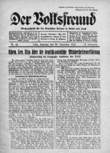 Der Volksfreund: Wochenschrift fur die Deutschen Polens in Stadt und Land 28 listopad 1937 nr 48