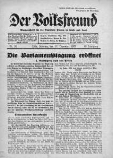 Der Volksfreund: Wochenschrift fur die Deutschen Polens in Stadt und Land 12 grudzień 1937 nr 50