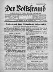 Der Volksfreund: Wochenschrift fur die Deutschen Polens in Stadt und Land 19 grudzień 1937 nr 51
