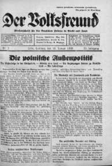 Der Volksfreund: Wochenschrift fur die Deutschen Polens in Stadt und Land 16 styczeń 1938 nr 3