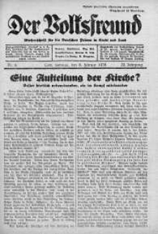 Der Volksfreund: Wochenschrift fur die Deutschen Polens in Stadt und Land 6 luty 1938 nr 6