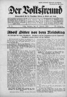 Der Volksfreund: Wochenschrift fur die Deutschen Polens in Stadt und Land 27 luty 1938 nr 9