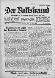 Der Volksfreund: Wochenschrift fur die Deutschen Polens in Stadt und Land 8 maj 1938 nr 19