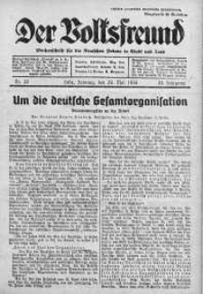 Der Volksfreund: Wochenschrift fur die Deutschen Polens in Stadt und Land 29 maj 1938 nr 22