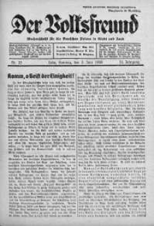 Der Volksfreund: Wochenschrift fur die Deutschen Polens in Stadt und Land 5 czerwiec 1938 nr 23