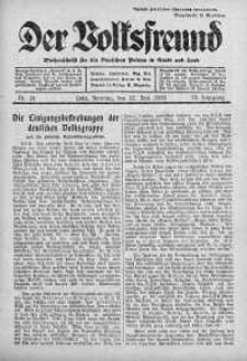 Der Volksfreund: Wochenschrift fur die Deutschen Polens in Stadt und Land 12 czerwiec 1938 nr 24