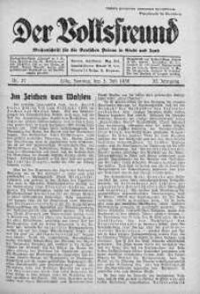 Der Volksfreund: Wochenschrift fur die Deutschen Polens in Stadt und Land 3 lipiec 1938 nr 27
