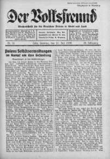 Der Volksfreund: Wochenschrift fur die Deutschen Polens in Stadt und Land 31 lipiec 1938 nr 31
