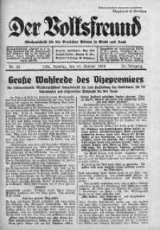 Der Volksfreund: Wochenschrift fur die Deutschen Polens in Stadt und Land 23 październik 1938 nr 43