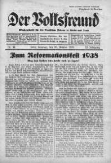 Der Volksfreund: Wochenschrift fur die Deutschen Polens in Stadt und Land 30 październik 1938 nr 44