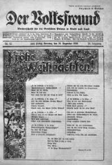 Der Volksfreund: Wochenschrift fur die Deutschen Polens in Stadt und Land 25 grudzień 1938 nr 52