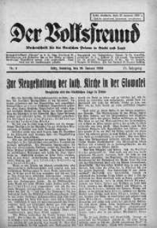 Der Volksfreund: Wochenschrift fur die Deutschen Polens in Stadt und Land 29 styczeń 1939 nr 5