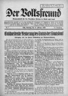Der Volksfreund: Wochenschrift fur die Deutschen Polens in Stadt und Land 12 luty 1939 nr 7