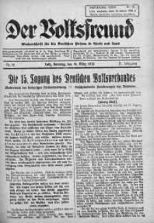 Der Volksfreund: Wochenschrift fur die Deutschen Polens in Stadt und Land 19 marzec 1939 nr 12