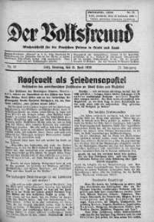 Der Volksfreund: Wochenschrift fur die Deutschen Polens in Stadt und Land 23 kwiecień 1939 nr 17