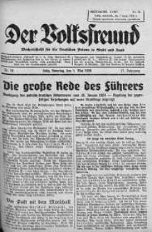 Der Volksfreund: Wochenschrift fur die Deutschen Polens in Stadt und Land 7 maj 1939 nr 19