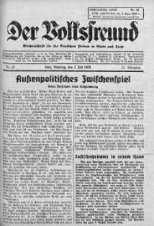 Der Volksfreund: Wochenschrift fur die Deutschen Polens in Stadt und Land 2 lipiec 1939 nr 27