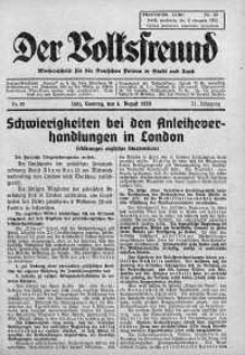 Der Volksfreund: Wochenschrift fur die Deutschen Polens in Stadt und Land 6 sierpień 1939 nr 32
