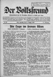 Der Volksfreund: Wochenschrift fur die Deutschen Polens in Stadt und Land 27 sierpień 1939 nr 35