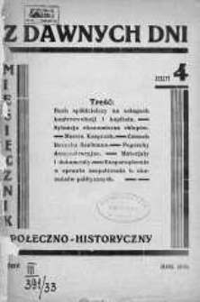 Z Dawnych Dni: miesięcznik społeczno-historyczny 1933 zeszyt 4