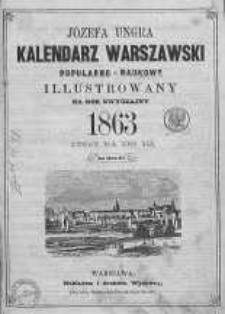 Józefa Ungra Kalendarz Warszawski Popularno-Naukowy na rok 1863