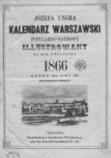 Józefa Ungra Kalendarz Warszawski Popularno-Naukowy na rok 1866