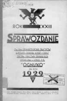 Sprawozdanie Związku Zawodowego Pracowników Przemysłu Poligraficznego w Polsce Okręg Łódź z działalności za rok 1929