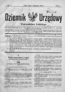 Dziennik Urzędowy Województwa Łódzkiego 6 listopad 1920 nr 11