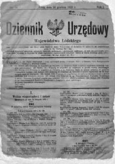 Dziennik Urzędowy Województwa Łódzkiego 24 grudzień 1920 nr 18