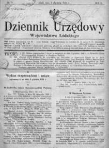 Dziennik Urzędowy Województwa Łódzkiego 3 styczeń 1921 nr 1