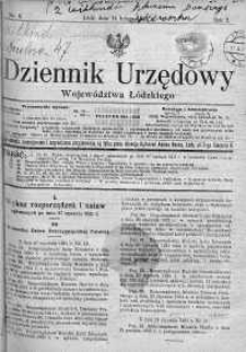 Dziennik Urzędowy Województwa Łódzkiego 14 luty 1921 nr 6