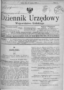 Dziennik Urzędowy Województwa Łódzkiego 26 marzec 1921 nr 12