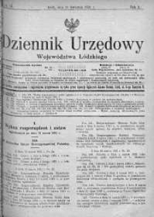 Dziennik Urzędowy Województwa Łódzkiego 11 kwiecień 1921 nr 14