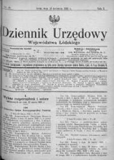 Dziennik Urzędowy Województwa Łódzkiego 18 kwiecień 1921 nr 15