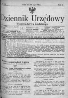 Dziennik Urzędowy Województwa Łódzkiego 23 maj 1921 nr 18
