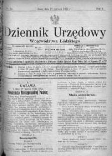 Dziennik Urzędowy Województwa Łódzkiego 27 czerwiec 1921 nr 23