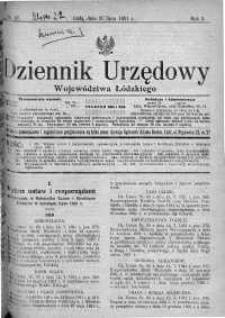 Dziennik Urzędowy Województwa Łódzkiego 25 lipiec 1921 nr 27