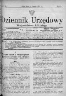 Dziennik Urzędowy Województwa Łódzkiego 16 sierpień 1921 nr 30