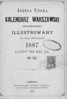 Józefa Ungra Kalendarz Warszawski Popularno-Naukowy na rok 1887