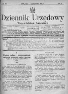 Dziennik Urzędowy Województwa Łódzkiego 17 październik 1921 nr 38